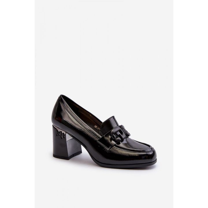 Juodi aukštakulniai bateliai su sagtimi Step in style