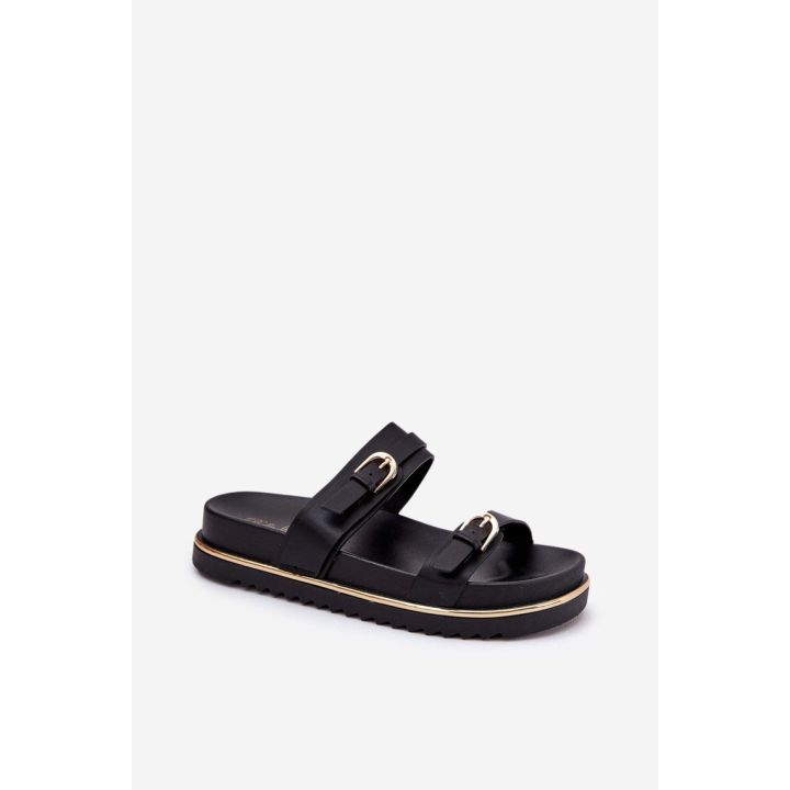 Juodos platforminės basutės su sagtimis Step in style