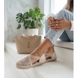 Smėlio spalvos moteriškos espadrilės su platforma