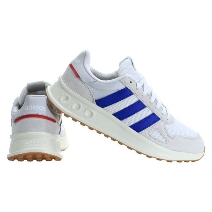 Sportbačiai adidas RUN 84, balti su mėlynomis detalėmis