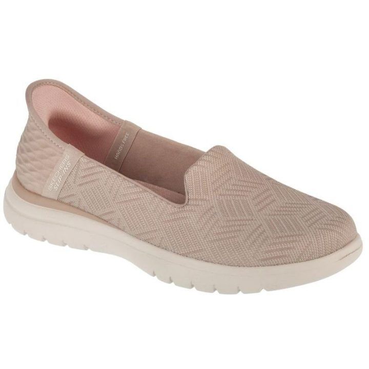 Moteriški slip-on bateliai Skechers On The Go Flex, smėlio spalvos