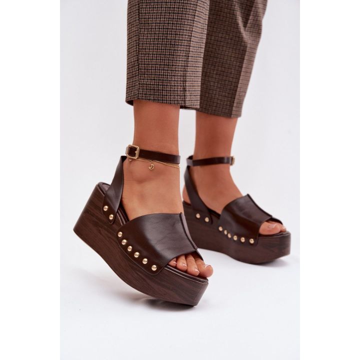Rudos platforminės basutės su kulnu Step in style