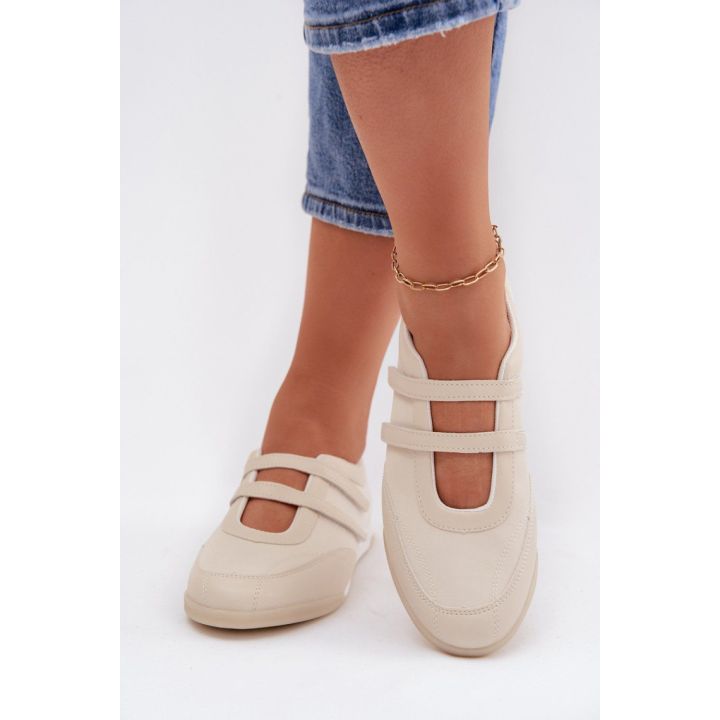 Šviesiai smėlio spalvos balerinos Step in style