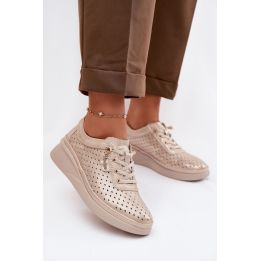 Smėlio spalvos perforuoti aulinukai Step in style