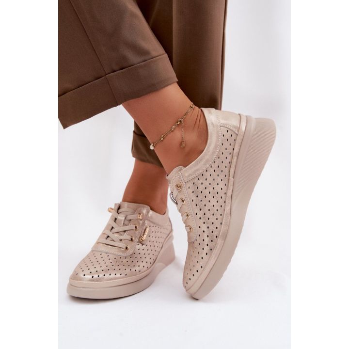 Smėlio spalvos perforuoti aulinukai Step in style