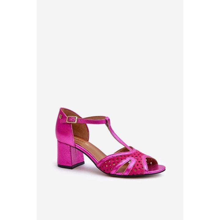 Fuksijos spalvos basutės su kulnu Step in style