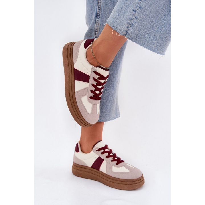 Smėlio ir bordo spalvos sportbačiai Step in style