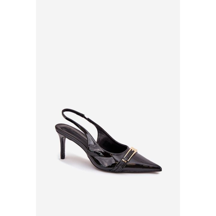 Juodi aukštakulniai bateliai su sagtimi Step in style
