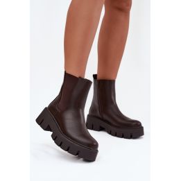 Tamsiai rudi aulinukai su storu padu Step in style