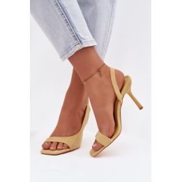 Smėlio spalvos basutės su kulnu Step in style