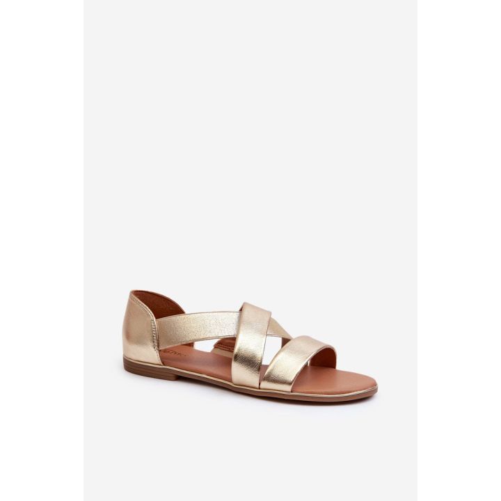 Auksinės basutės su kulnu Step in style