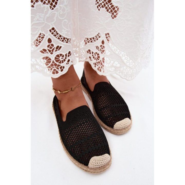 Juodos moteriškos ažūrinės espadrilės Candessa