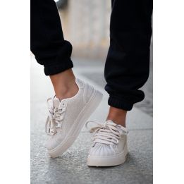 Aukštos platformos sportbačiai su cirkoniais Step in style
