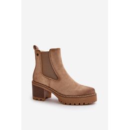 Smėlio spalvos aulinukai su kulnu Step in style
