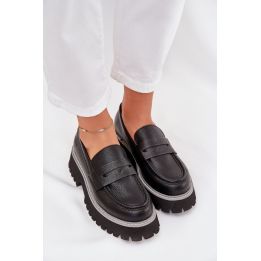 Juodi mokasinai ant platformos Step in style