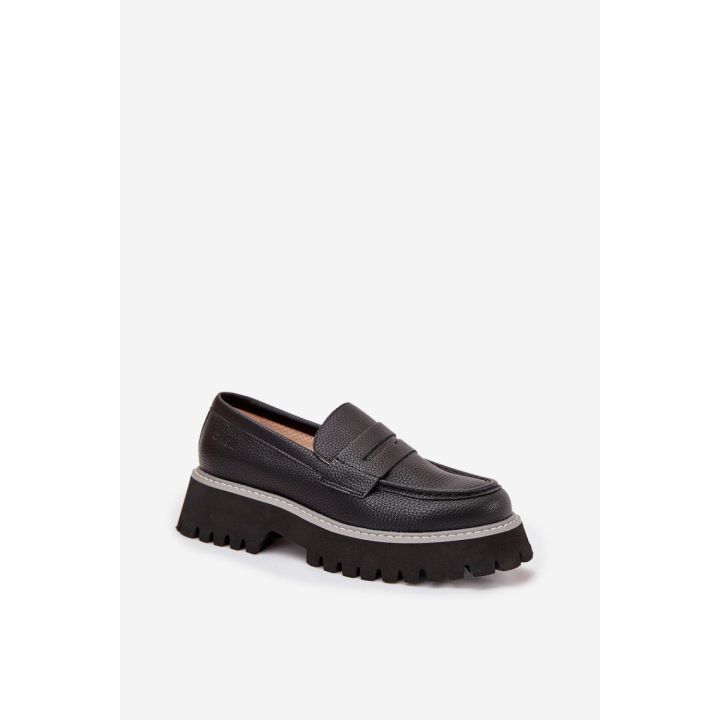 Juodi mokasinai ant platformos Step in style