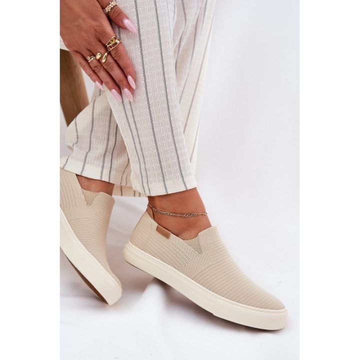 Moteriški slip-on sportbačiai Big Star, smėlio spalvos