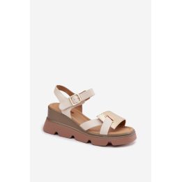 Smėlio spalvos basutės su kulnu Step in style