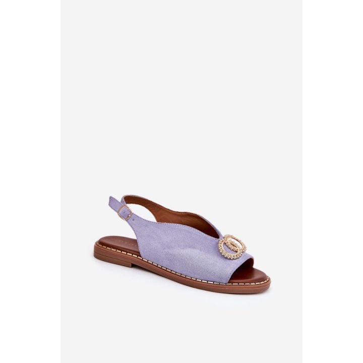 Šviesiai violetinės basutės su kulnu Step in style