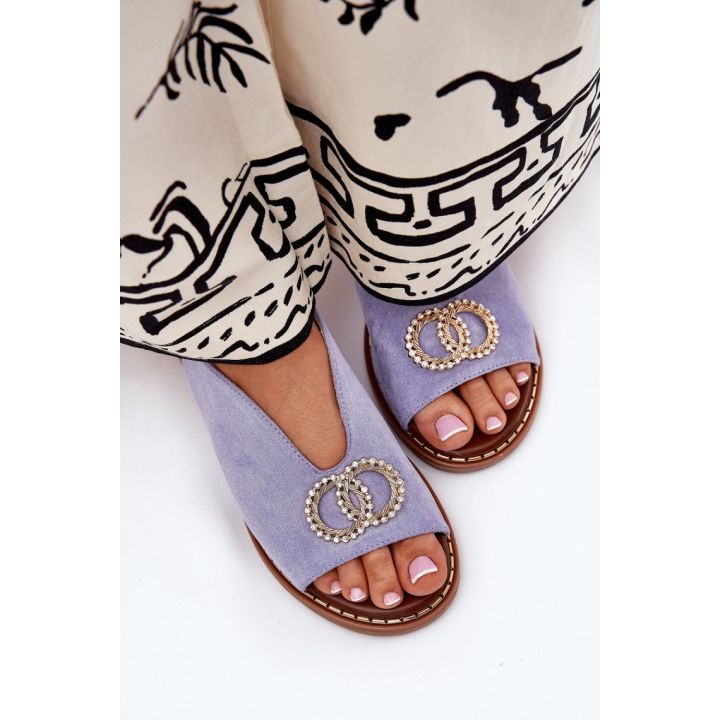 Šviesiai violetinės basutės su kulnu Step in style