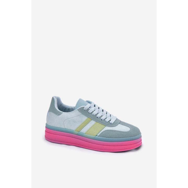 Mėlynos sportbačiai su platforma Step in style