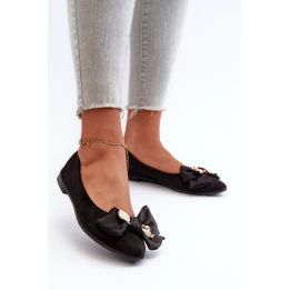 Juodos balerinos su dekoratyviniu kaspinu Step in style