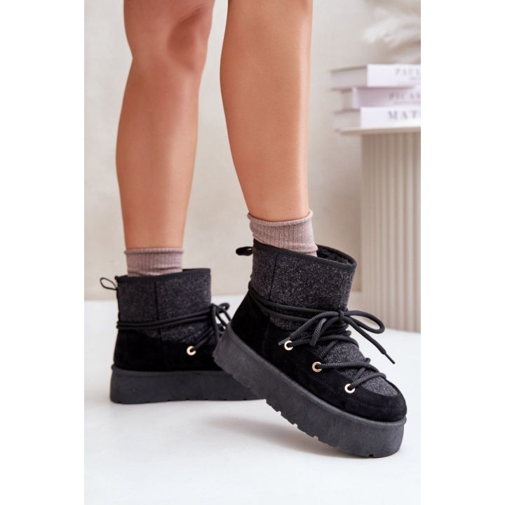 Juodi platforminiai sniego aulinukai Step in style