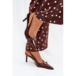 Bordo spalvos aukštakulniai bateliai su sagtimi Step in style