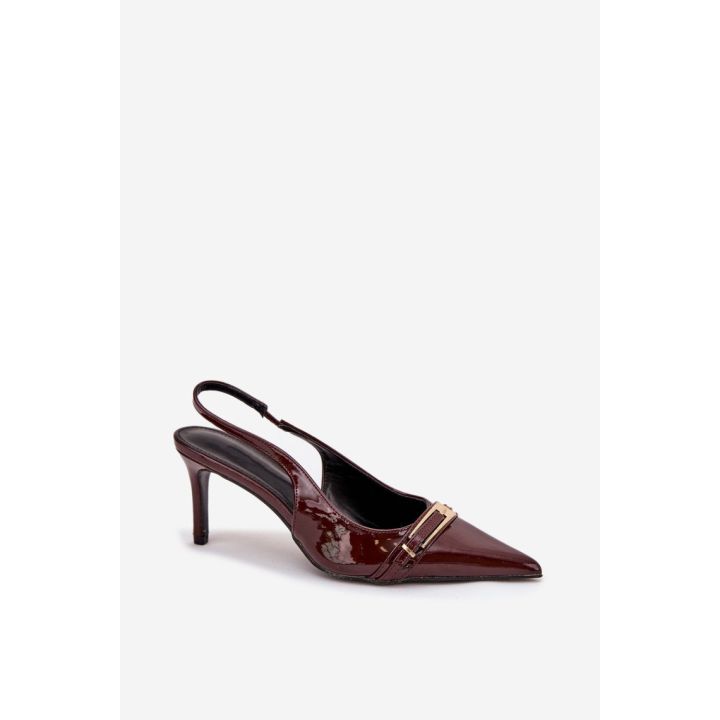 Bordo spalvos aukštakulniai bateliai su sagtimi Step in style