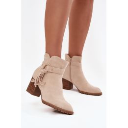 Aulinukai su kulnu ir kutais, smėlio spalvos Step in style