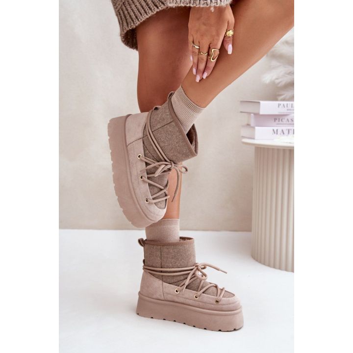 Smėlio spalvos aulinukai su platforma Step in style