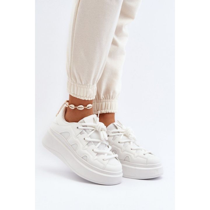 Balti sportiniai bateliai su platforma Step in style