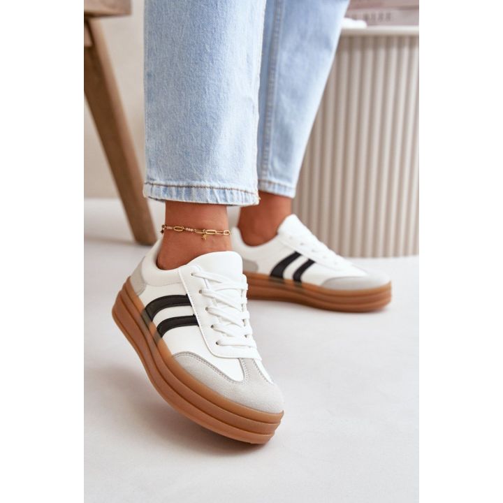 Balti sportiniai bateliai su platforma Step in style