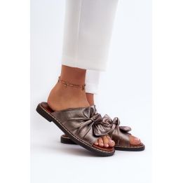 Sidabrinės basutės su dekoratyviniu kaspinu Step in style