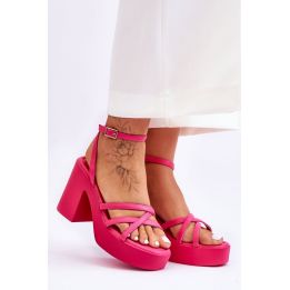 Fuksijos spalvos basutės su kulnu Step in style