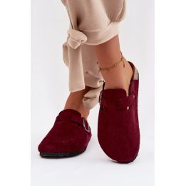 Bordo spalvos šlepetės su sagtimi Step in style