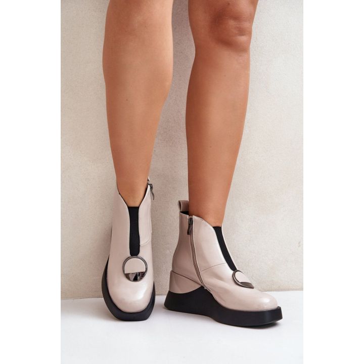 Smėlio spalvos aulinukai su platforma Step in style