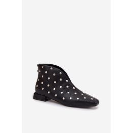 Juodi aulinukai su sidabro spalvos kniedėmis Step in style