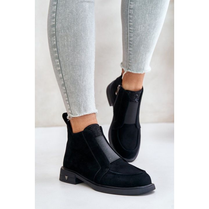 Juodi zomšos imitacijos aulinukai Step in style