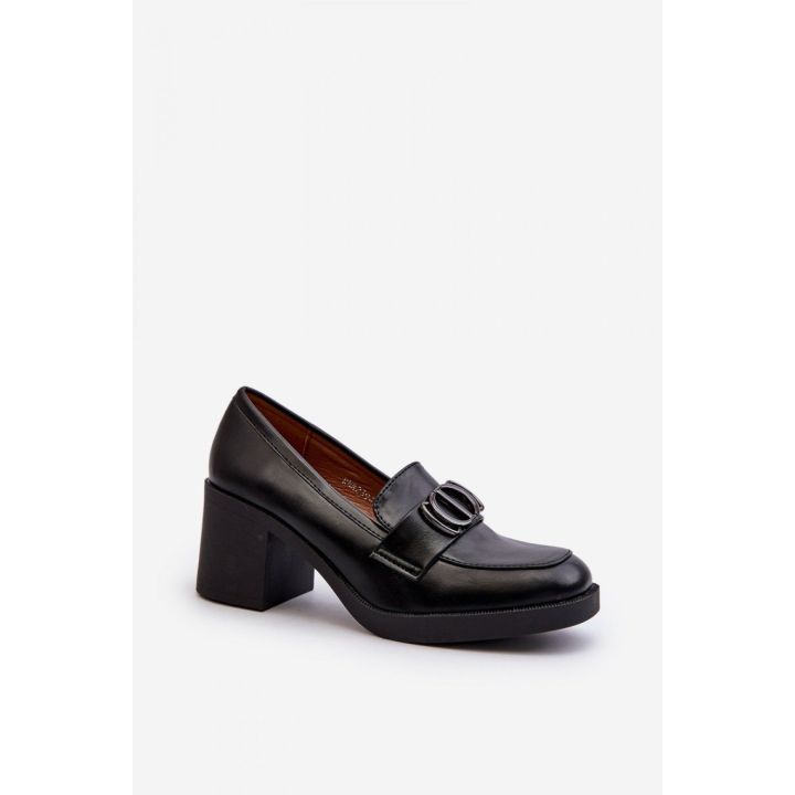 Juodi loafer tipo aulinukai su kulnu Step in style