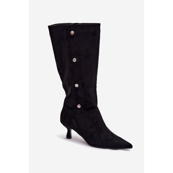 Ilgaauliai batai virš kelių su kulnu Step in style