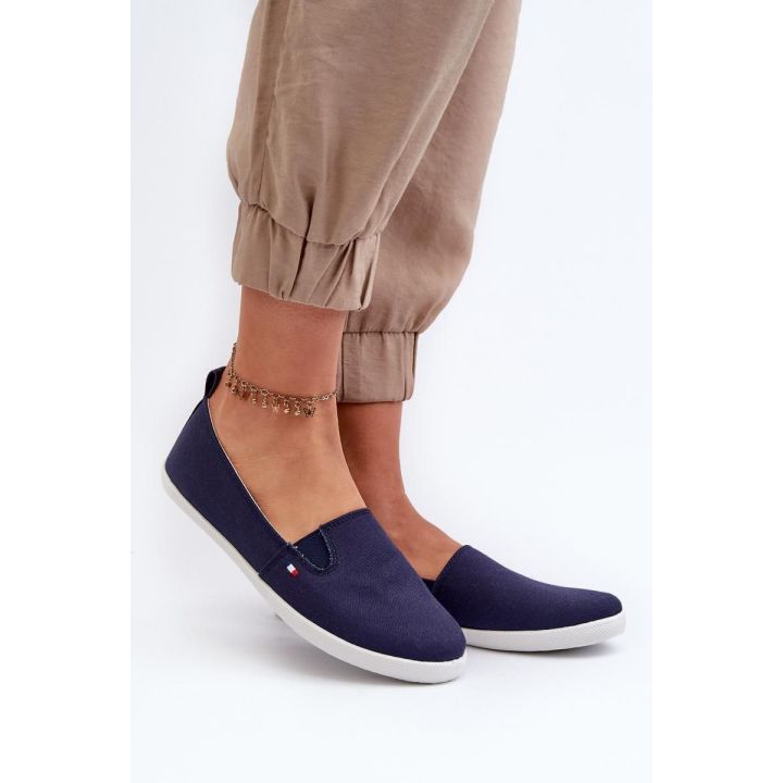 Mėlynos tekstilinės sportbačių tipo įsispiriamos batelės Step in style
