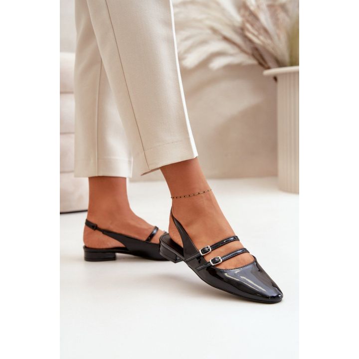 Juodos balerinos su dirželiais Step in style
