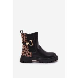 Juodi aulinukai su leopardo rašto detalėmis Step in style