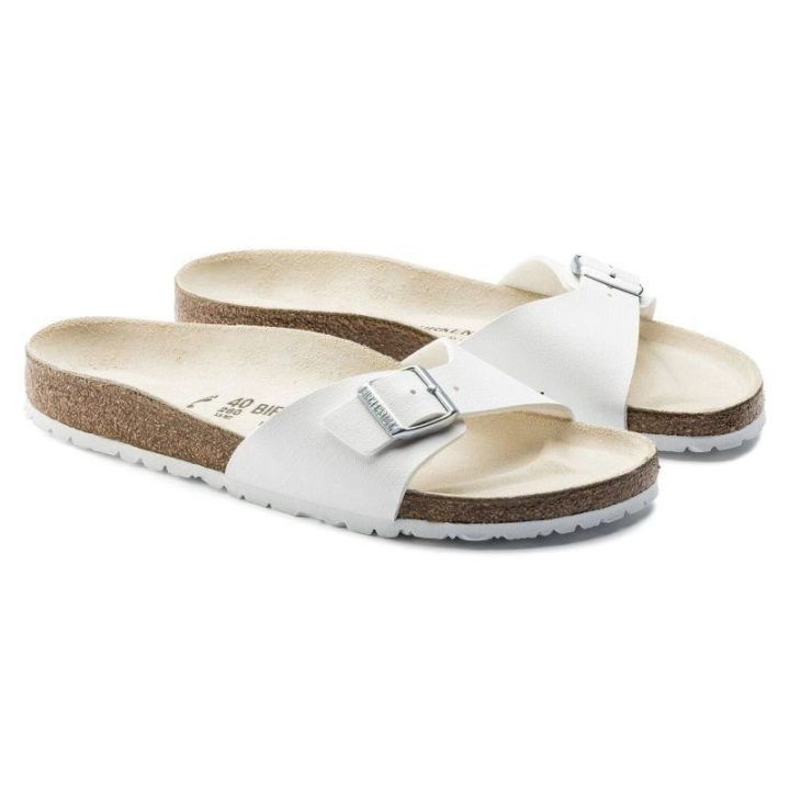 Moteriškos šlepetės Birkenstock Madrid Birko-Flor, baltos