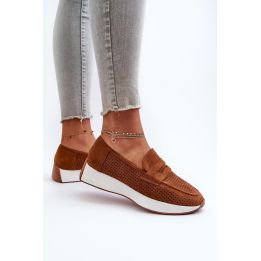 Rudos mokasinai su platforma Step in style