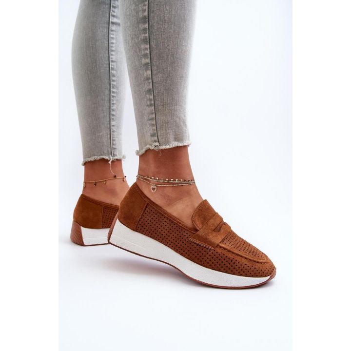 Rudos mokasinai su platforma Step in style