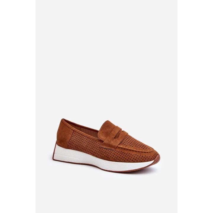 Rudos mokasinai su platforma Step in style