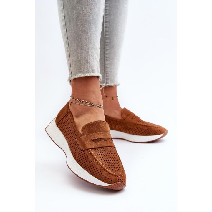 Rudos mokasinai su platforma Step in style