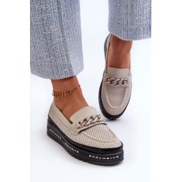 Mokasinai su grandinėlės detale Step in style
